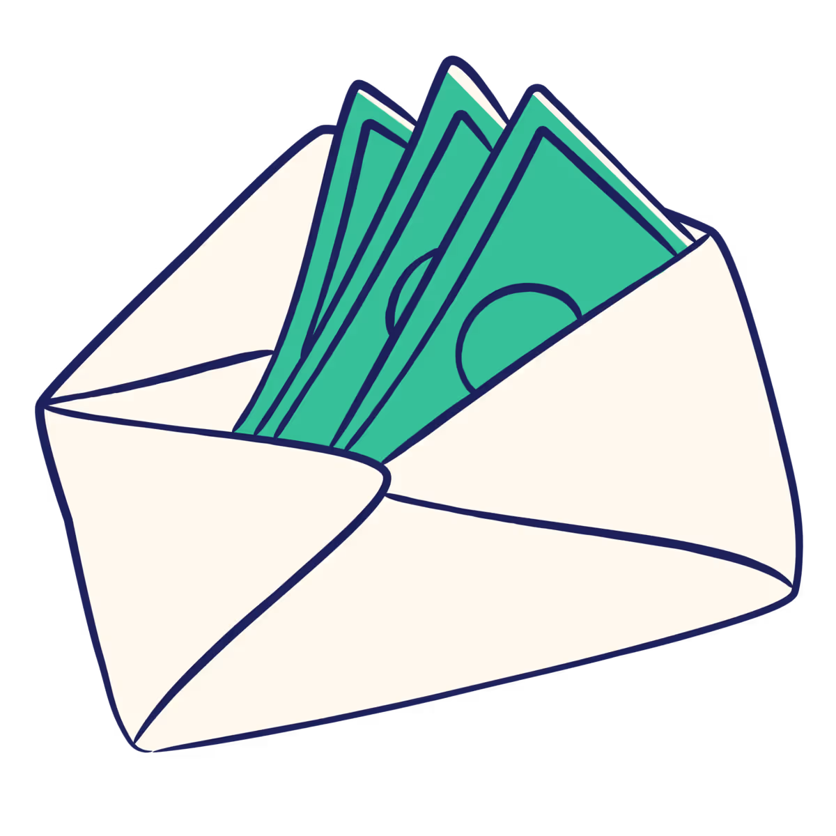 envelope stuffed with money